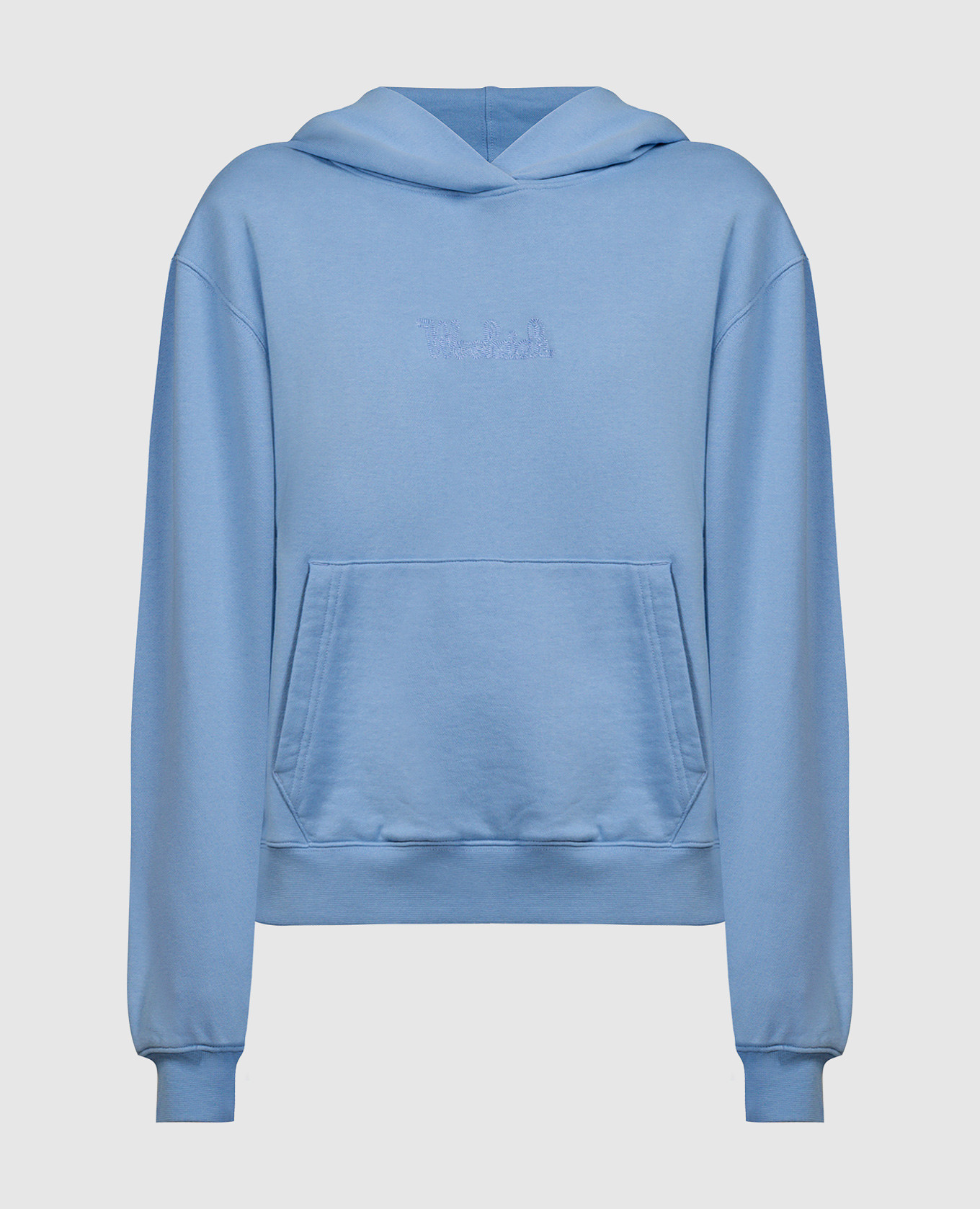 Blue hoodie with logo embroidery
