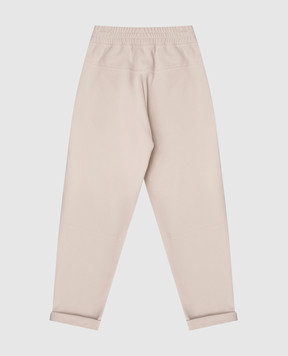 Brunello Cucinelli Дитячі бежеві спортивні штани з відворотами BN05NE632A