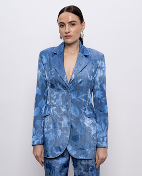 Ermanno Scervino Синий пиджак с шелком в узор. D466I726YSH