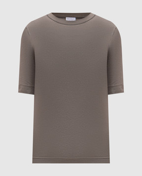 Brunello Cucinelli Топ кольору хакі з ланцюжком моніль MG922EF210