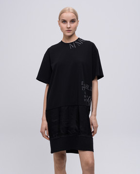 Maison Margiela MM6 Черное платье с принтом логотипа S52DA0058M20050