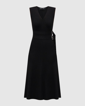 PROENZA SCHOULER Черное платье миди Madeline в рубчик R2527249KY349