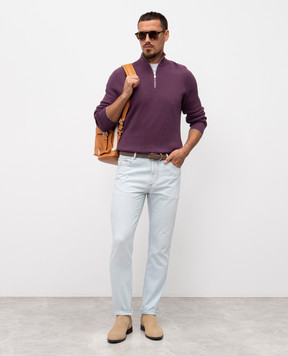 Brunello Cucinelli Фіолетовий светр з блискавкою M29400104