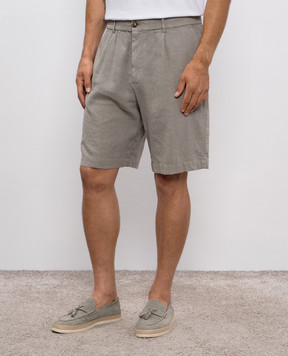 Brunello Cucinelli Зелені шорти з льону M236PU0065