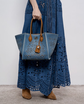 Ermanno Scervino Синя сумка-тоут Maggie з перфорацією D463S754ICNJ