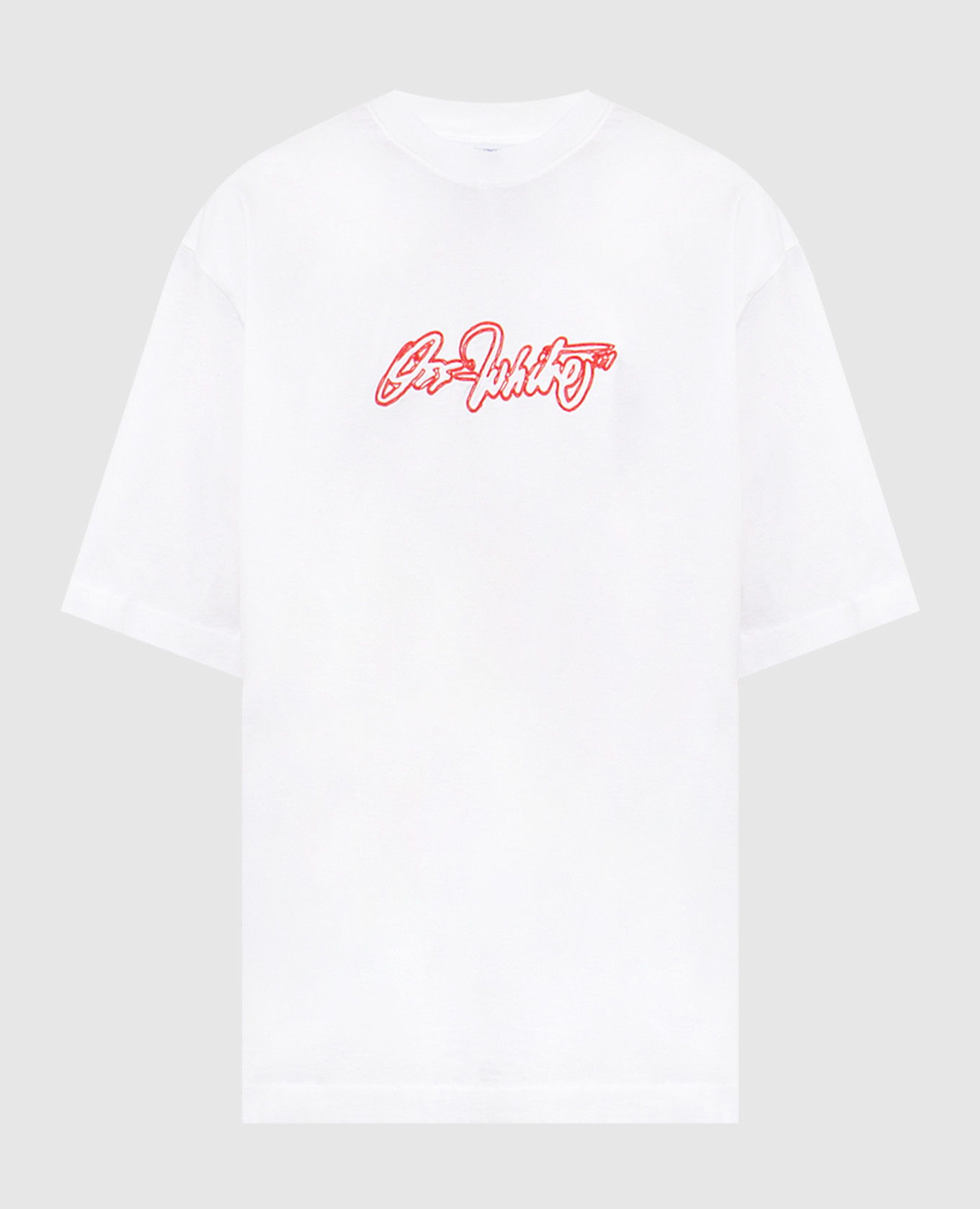 

Белая футболка с вышивкой логотипа, Белый, Футболки