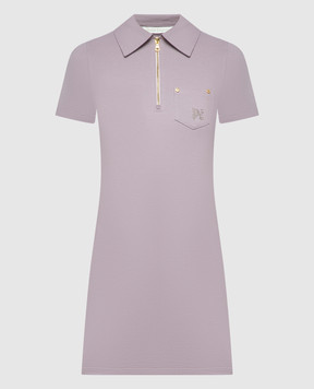 Palm Angels Фиолетовое платье-поло с вышивкой логотипа монограммы PWDB227S24FAB001