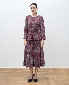 PROENZA SCHOULER Бордова сукня Harlow в принт R2513012BYP137