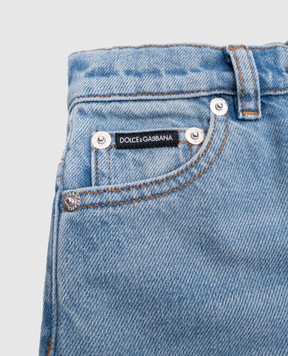 Dolce&Gabbana Детские синие джинсы с металлической пластиной с логотипом. L52F91LDD08812+