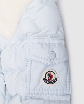 Moncler ENFANT Дитячий блакитний пуховий комбінезон Indro J29511G0000154A81