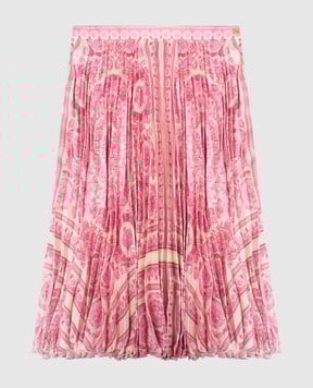 Versace Дитяча рожева спіднця-плісе Barocco Foulard 10212691A14878