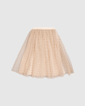 Dolce&Gabbana Дитяча бежева спідниця з логотипом DG L55I00FLSLY