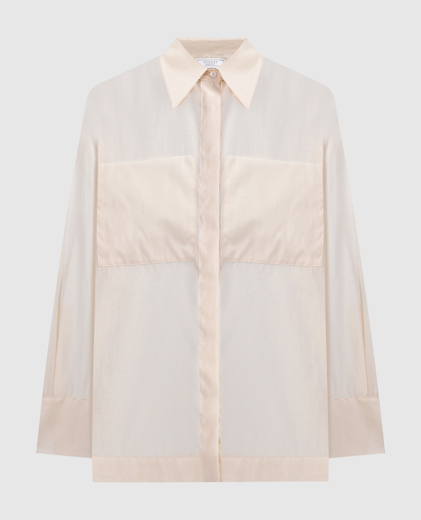 Beige blouse with silk