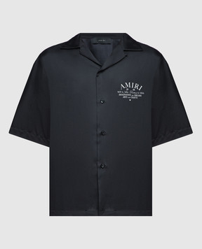 AMIRI Черная рубашка ARTS DISTRICT из шелка с принтом AMSTBW1004
