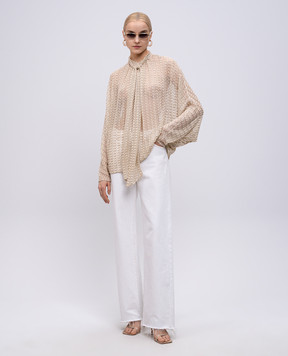 Missoni Бежева ажурна блуза з люрексом DS25SJ08BR010R