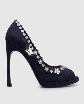 Christian Dior Сині човники Garland з кристалами KCP065DEI