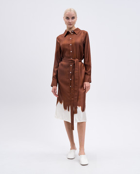 PROENZA SCHOULER Коричнева сукня-сорочка Amaya із шовку R2533035BSP178