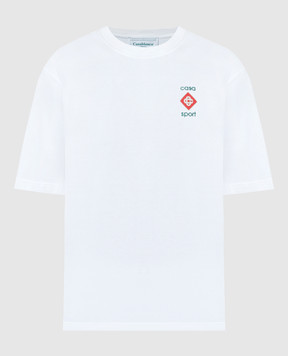 Casablanca Біла футболка Casa Sport з принтом логотипа MS24JTS02701