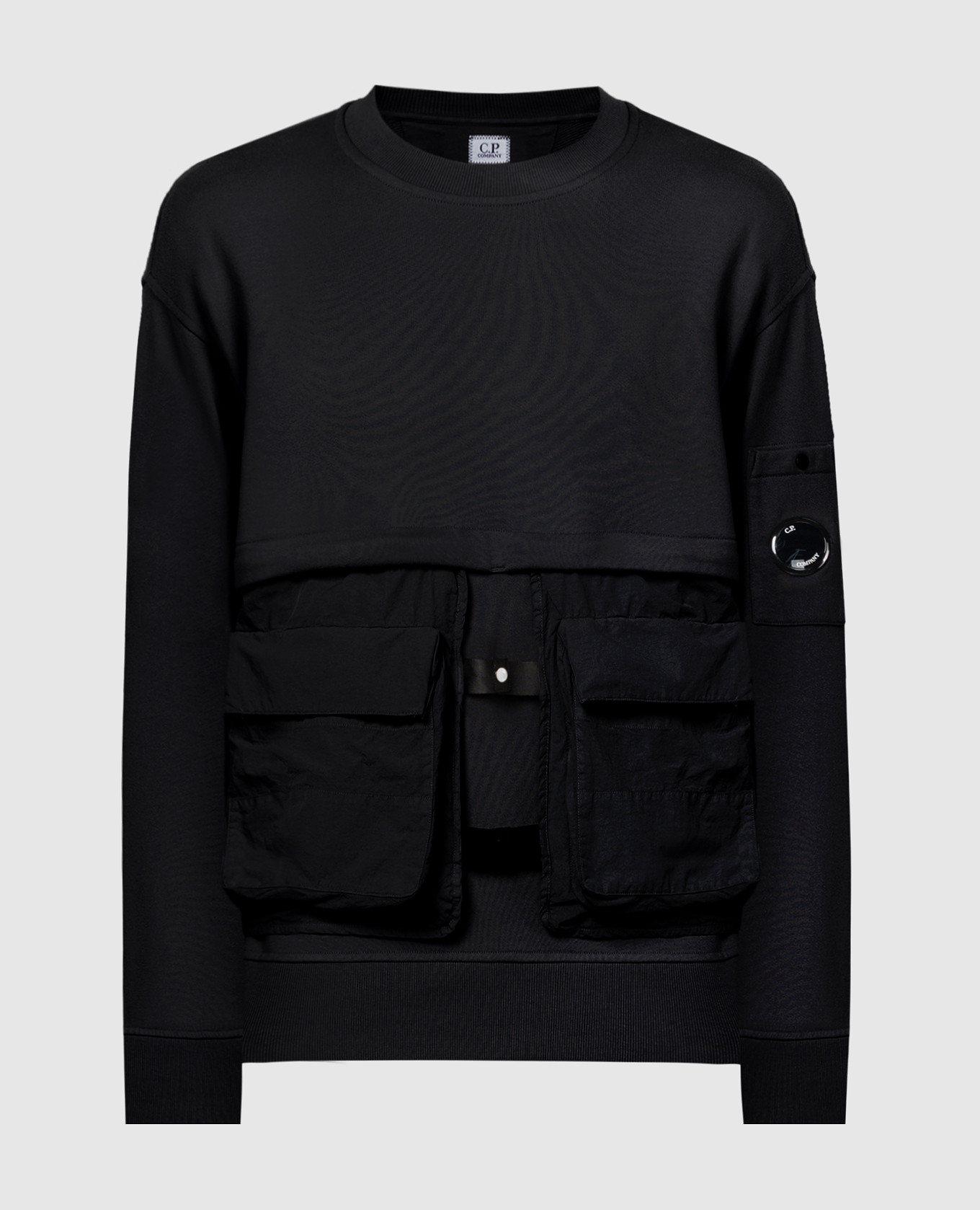 Black sweatshirt with double construction