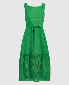 Twin Set Actitude Зеленое платье с вышивкой бродер. 241AT2072