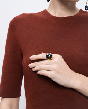 House of Fou Золотиста каблучка Lake Pinkie Cosmos з позолотою 22 карат BOLD