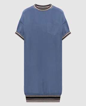 Brunello Cucinelli Синее платье с люрексом M0H34A4354