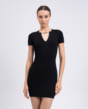 Alexander Wang Чорна сукня міні в рубчик з ланцюжком 1KC3256063