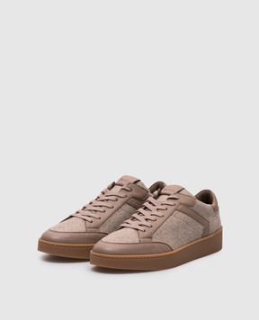 Canali Бежевые кроссовки с логотипом RC01200491219