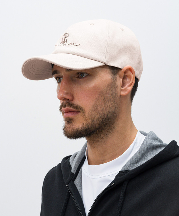 Brunello Cucinelli Серая кепка с вышивкой эмблемы M277P9850 изображение 2