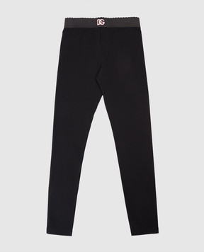 Dolce&Gabbana Детские черные леггинсы с вышивкой DG L5JPB8G7N9L812+