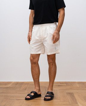 Brunello Cucinelli Білі шорти для плавання з емблемою логотипа MW817043