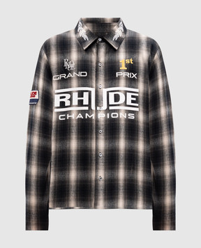 Rhude Серая рубашка в клетку с логотипом RHPF24SR02320