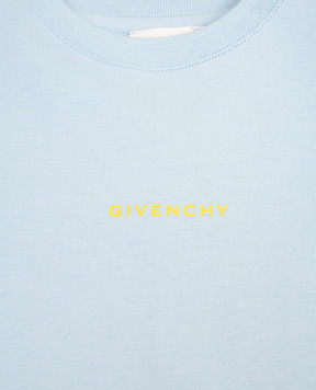 Givenchy Детская голубая футболка с принтом логотипа H3064123
