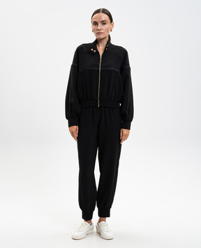 Twinset Черный спортивный костюм с узором логотипа 252TP2610