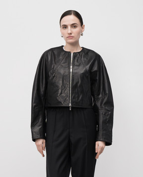 Helmut Lang Черная кожаная куртка P01HW102
