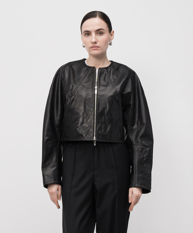 Helmut Lang Черная кожаная куртка P01HW102 изображение 3