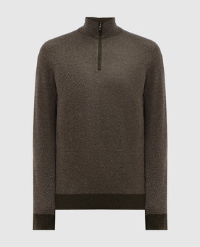 Loro Piana Зеленый джемпер из кашемира в полоску. FAG4525