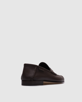 Tom Ford Коричневые кожаные лоферы с логотипом J1528LCL477N