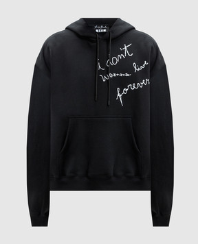 MSGM Черные худи с контрастной вышивкой 3740MM140247795