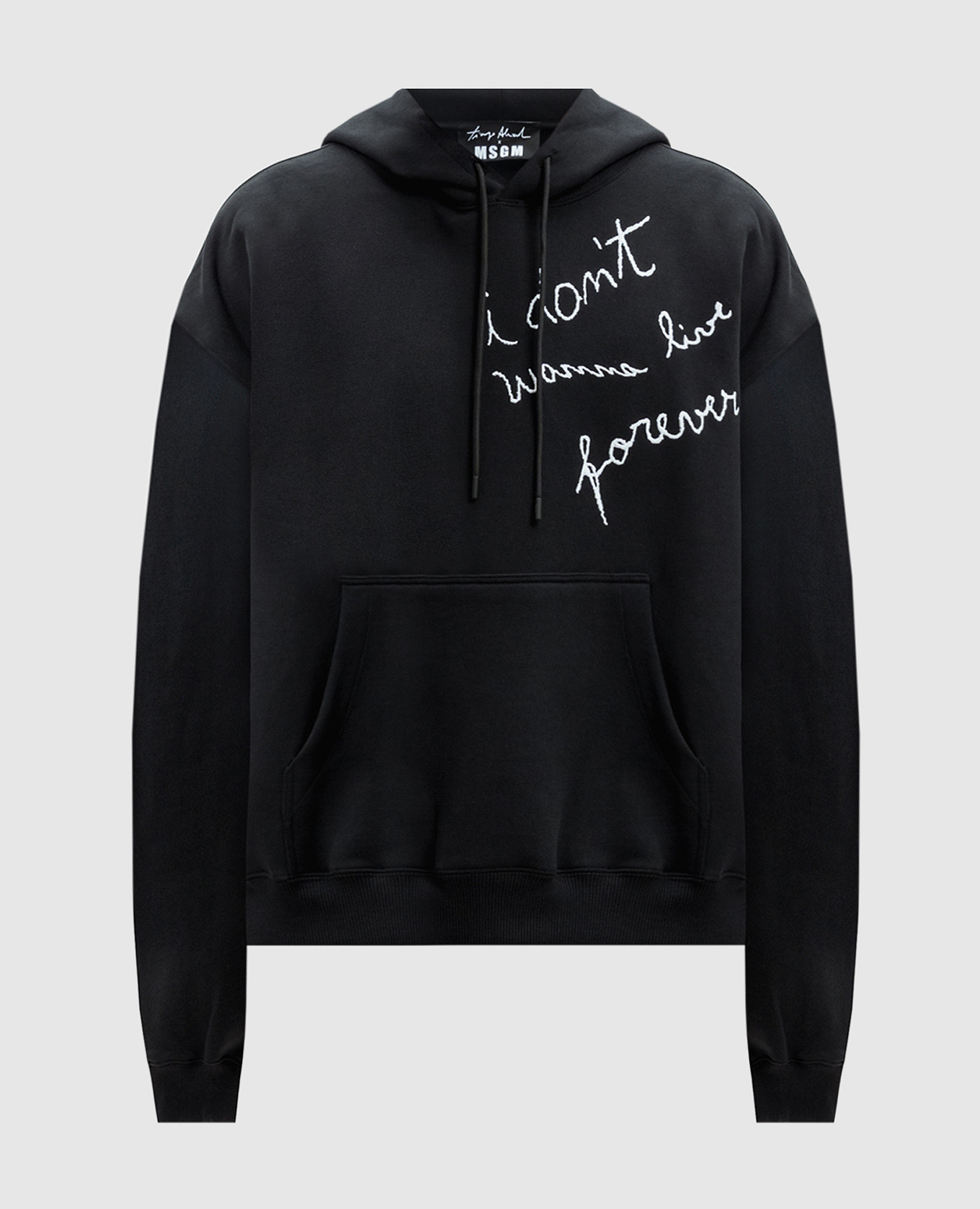 

Черные худи с контрастной вышивкой, Черный, Худи