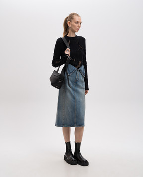 Alexander McQueen Синя спідниця міді з асиметричним верхом 817920QMACV