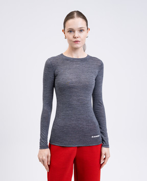 Jil Sander Серый меланжевый джемпер с шерстью с логотипом J40GC0022J70021