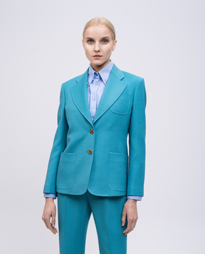 Valentino Блакитний жакет з вовни та шовку 6B3CE4101CF