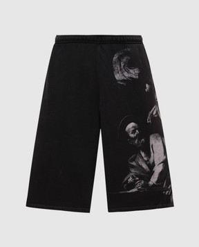 Off-White Серые шорты S. Matthew с принтом OMCI016C99FLE001