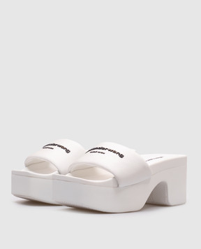Alexander Wang Белые сабо с логотипом 30322S020