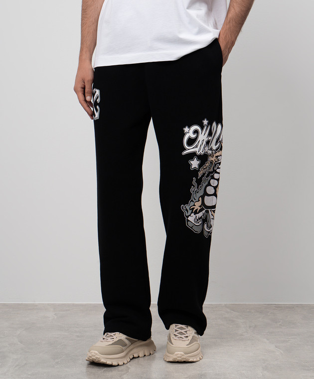 Off-White Черные спортивные штаны Dragon OMCH054F24FLE008 изображение 3
