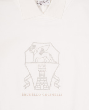 Brunello Cucinelli Детский белый свитшот с вышивкой логотипа BH827E852B