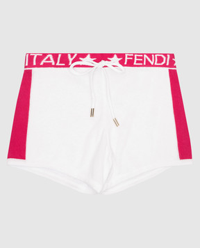 Fendi Дитячі білі шорти з логотипом FAB043