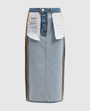 Vetements Голубая джинсовая юбка миди с эффектом изнанки WA65SK870N