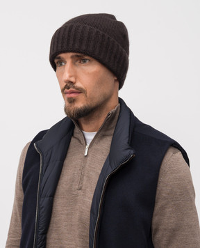 MooRER Коричневая шапка BERET из кашемира BERETCWS